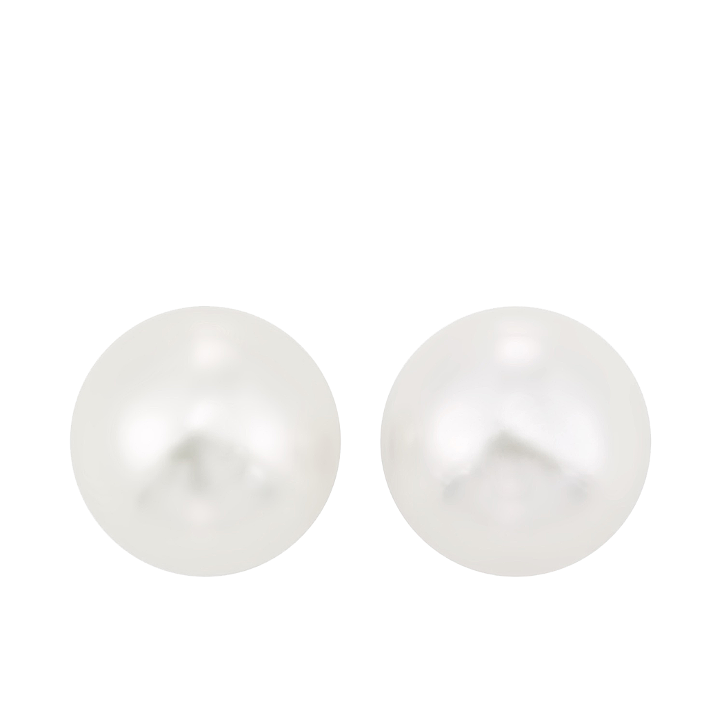 14K White Gold Pearl Post Earrings