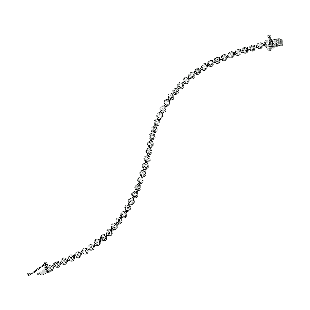 14K White Gold Diamond Tennis Bracelet