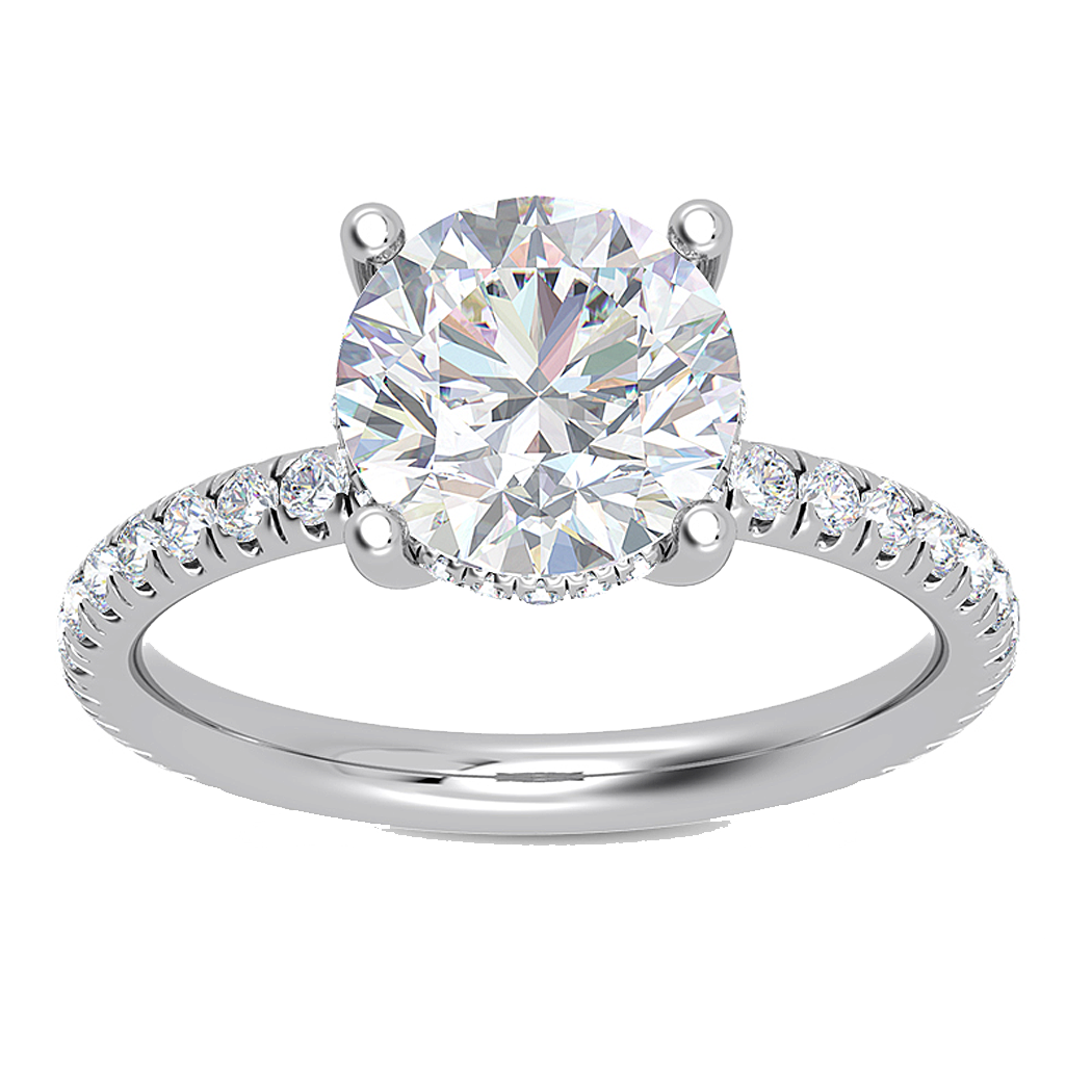 Platinum Diamond Semi Mount with Hidden Halo