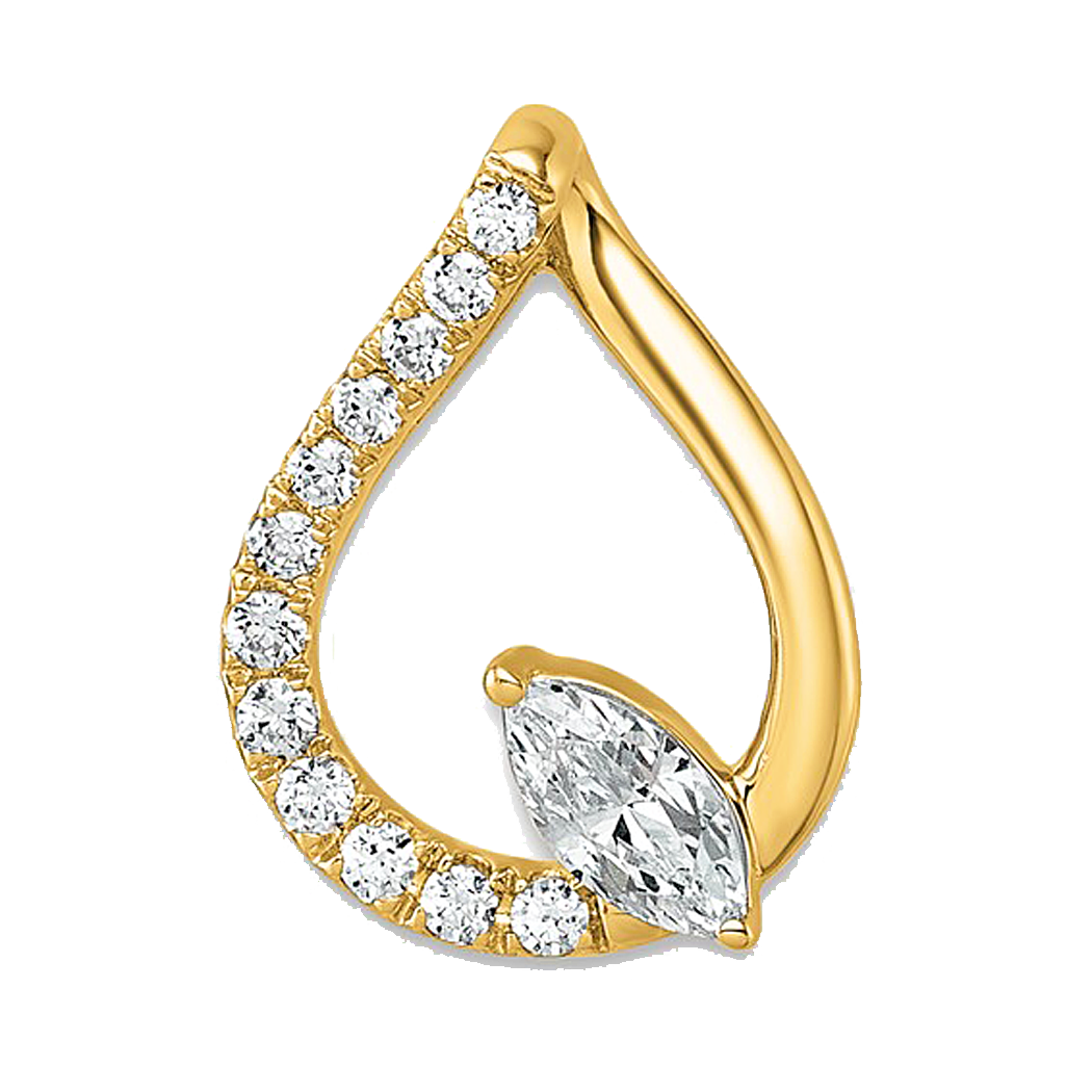 14K Yellow Gold Lab Grown Diamond Pendant Slide