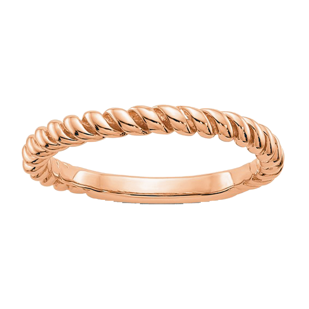 14K Rose Gold Twisted Band