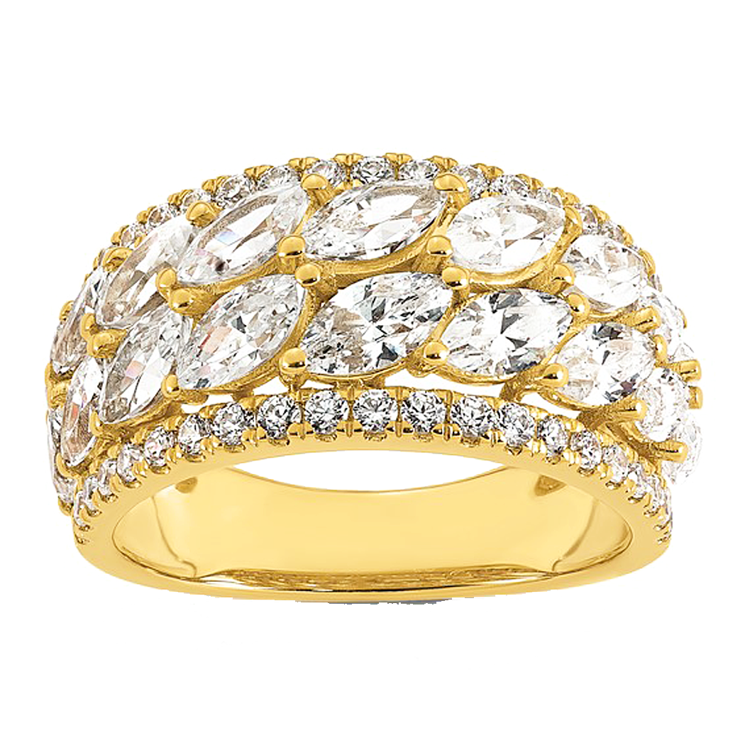 14K Yellow Gold Lab Grown Diamond Fashion Ring