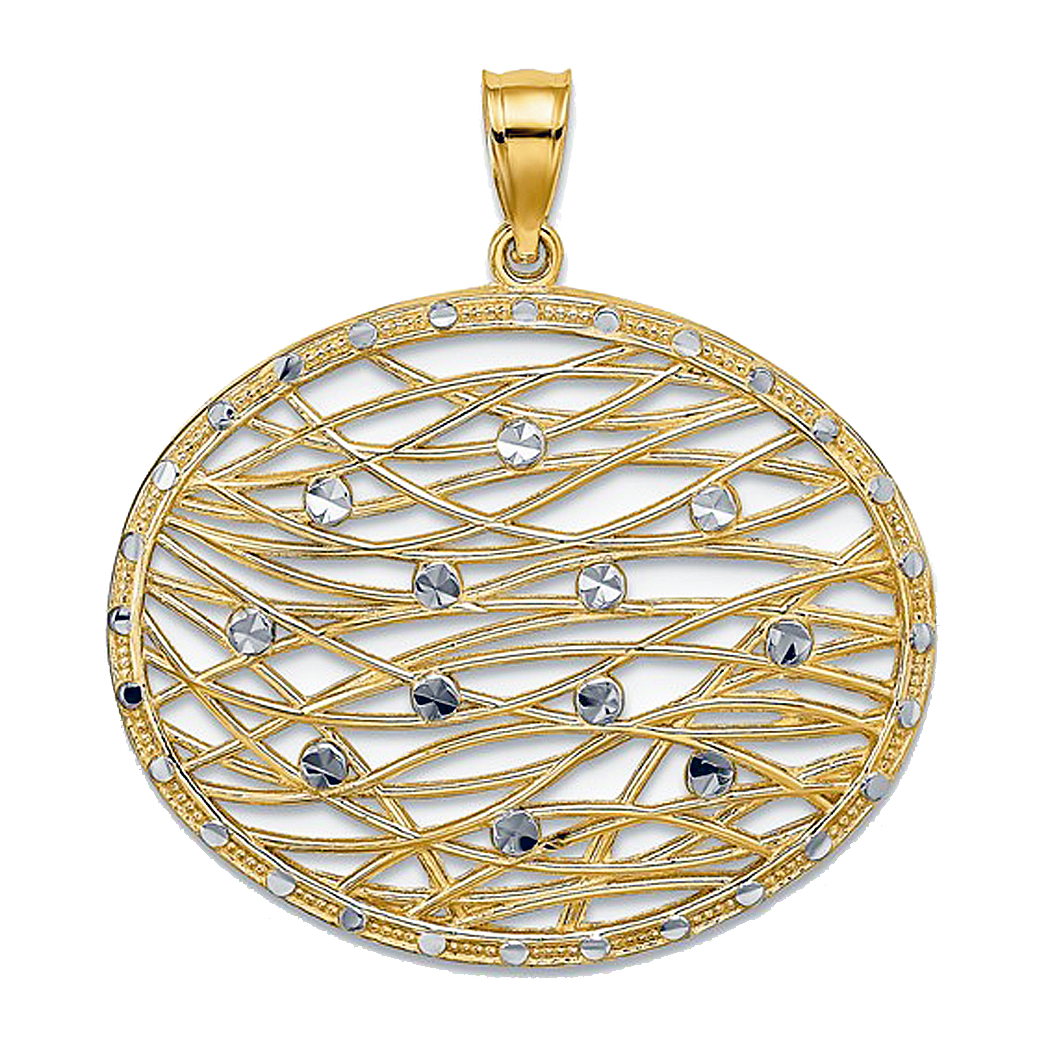 14K Two Tone Gold Fancy Pendant