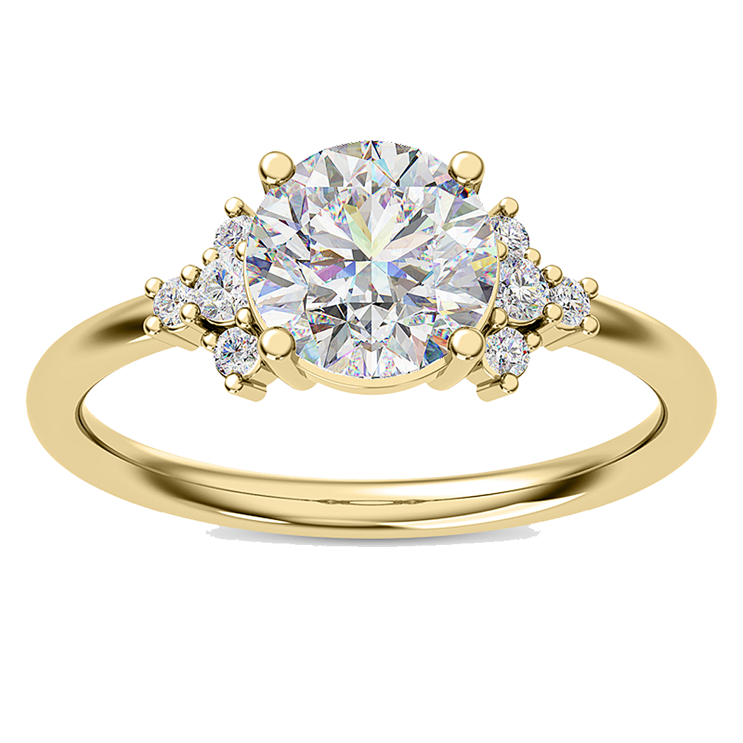 14K Yellow Gold Diamond Semi Mount