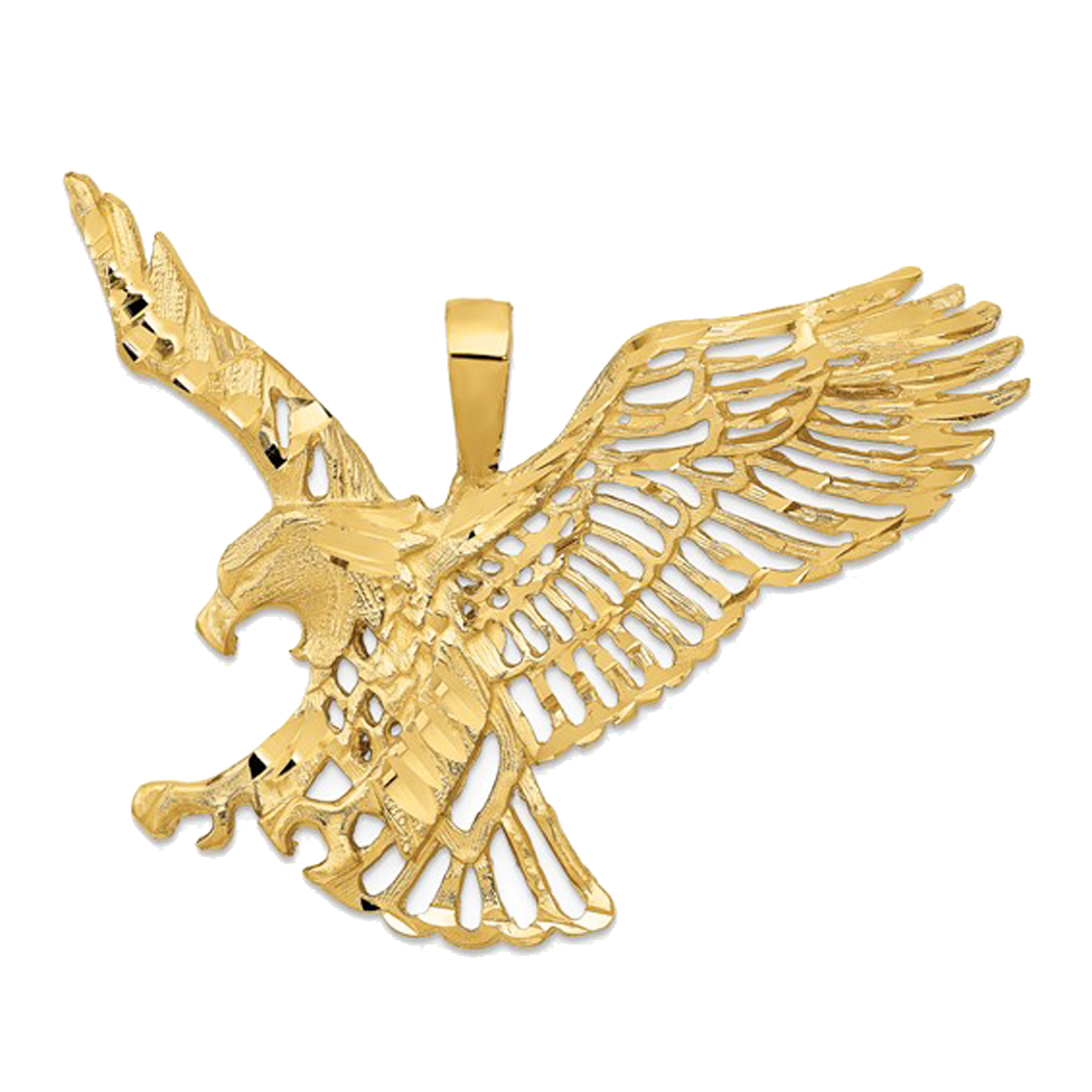 14K Yellow Gold Large Eagle Charm
