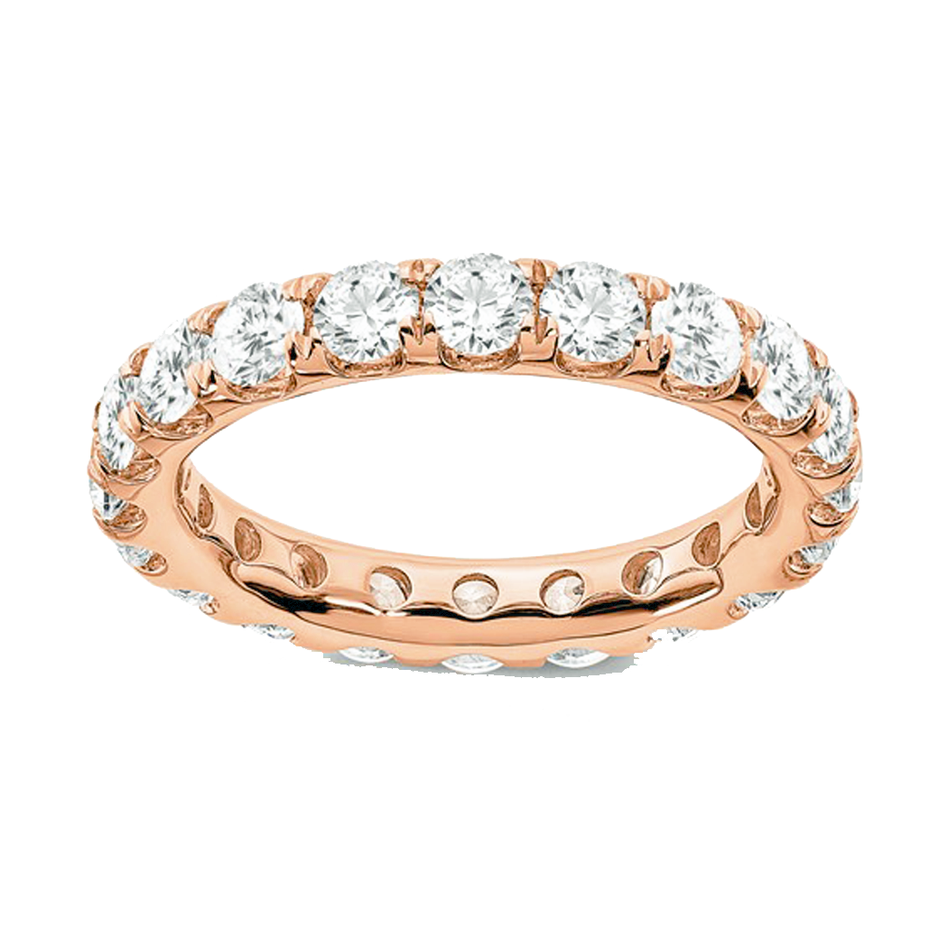 14K Rose Gold Diamond Eternity Band