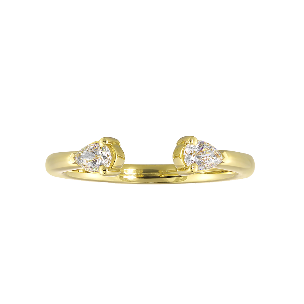 14K Yellow Gold Open Diamond Ring