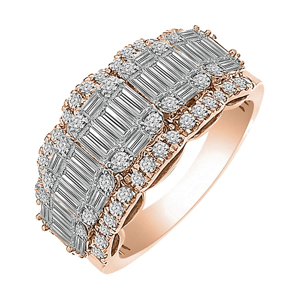 14K Rose and White Gold Diamond Ring