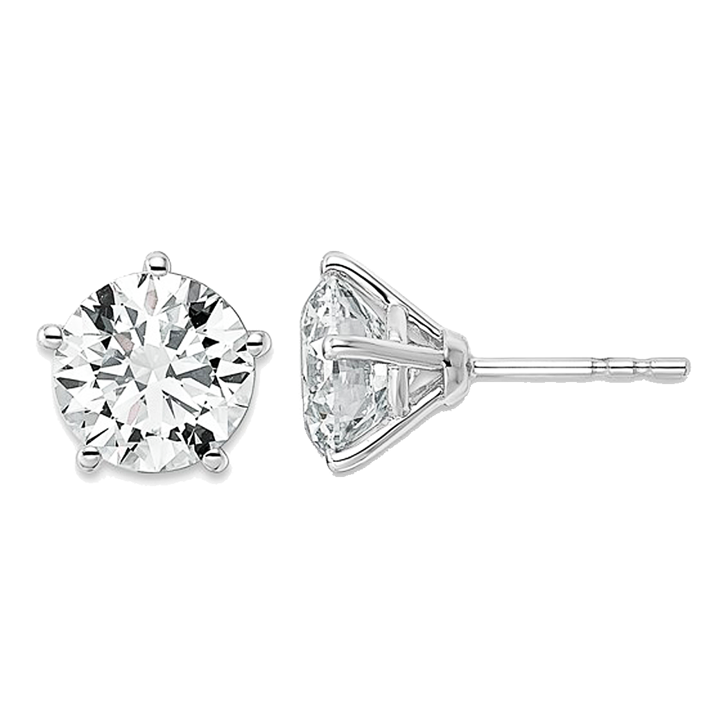 14K White Gold Lab Grown Diamond Stud Earrings