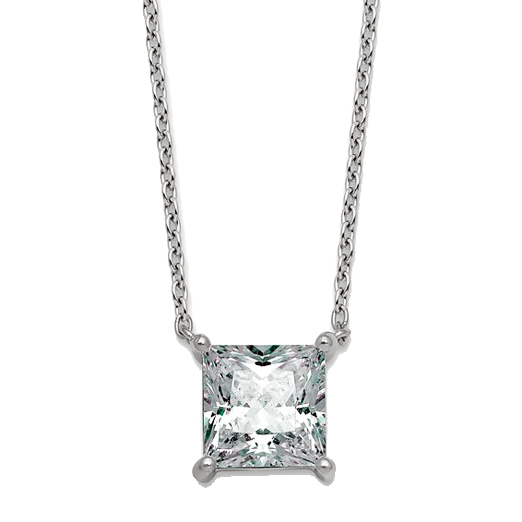 10K White Gold Lab Grown Diamond Solitaire Pendant