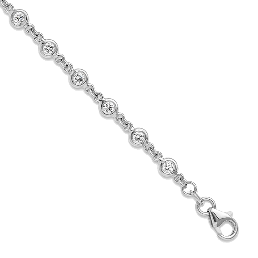18K White Gold Diamond Link Bracelet
