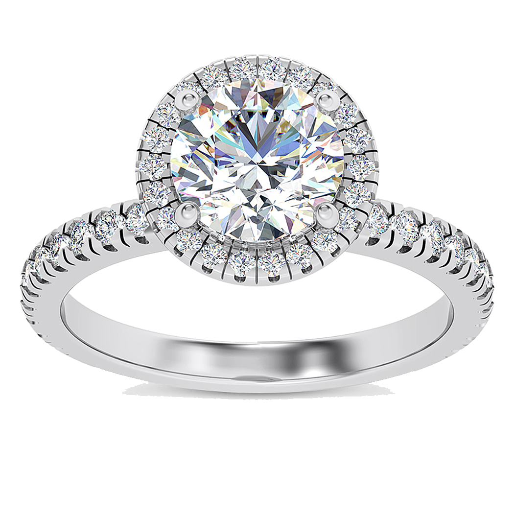 14K White Gold Diamond Semi Mount