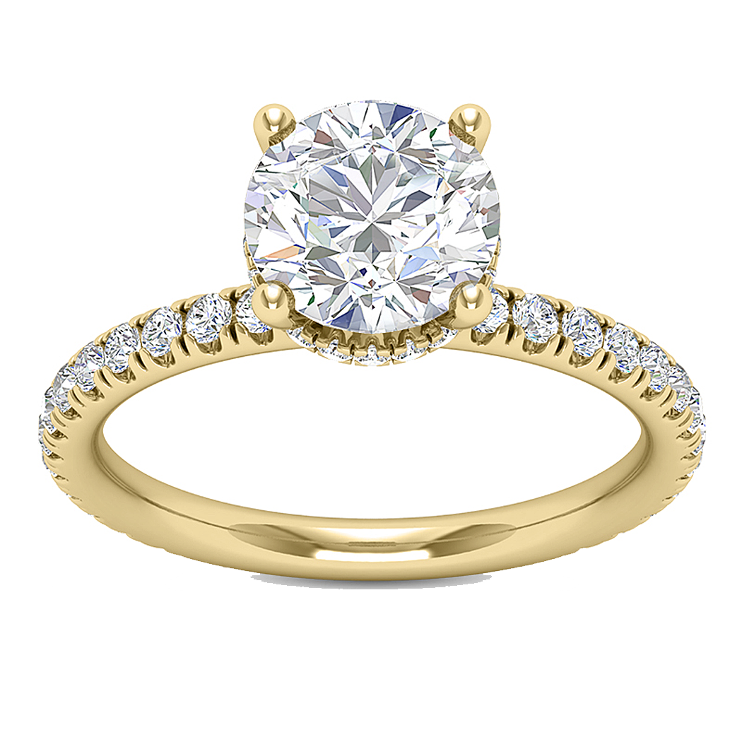 10K Yellow Gold Diamond Semi Mount