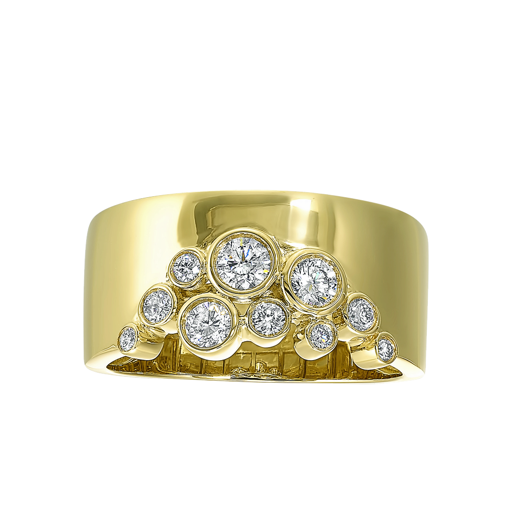 14K Yellow Gold Bezel Set Diamond Band