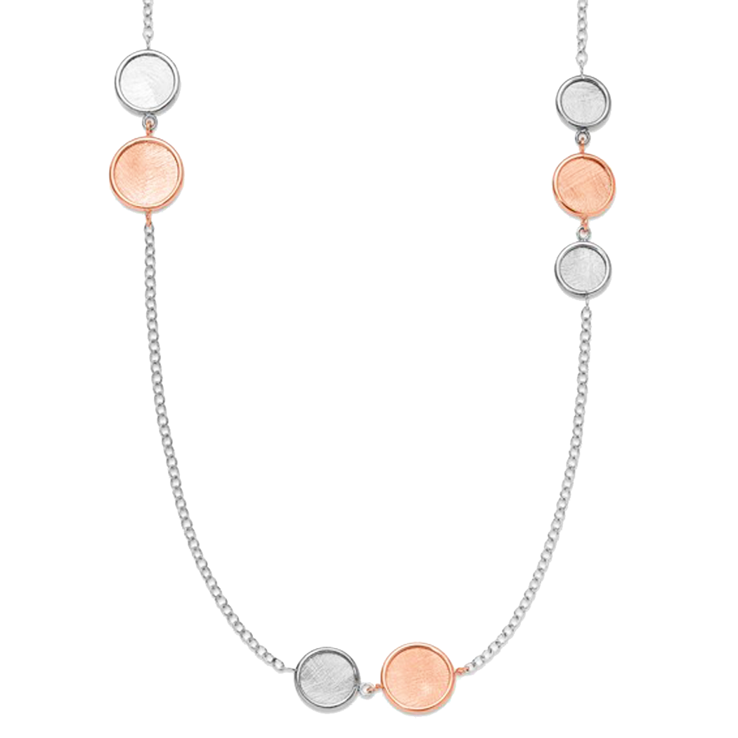 Sterling Silver and Rose Tone Fancy Necklace