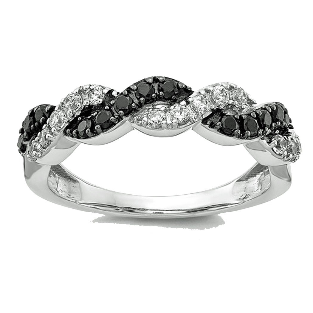 14K White Gold Diamond Twist Band