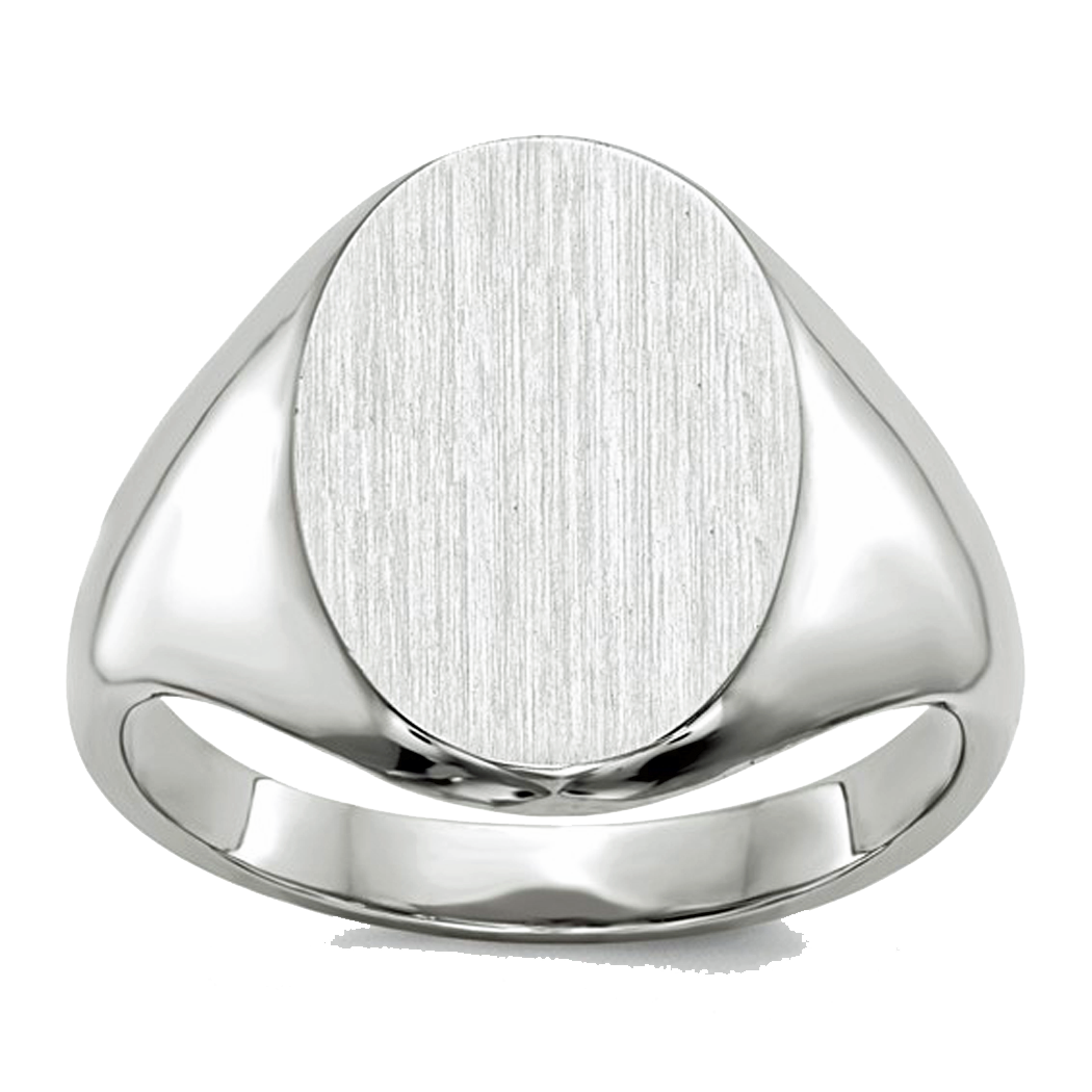 10K White Gold Signet Ring