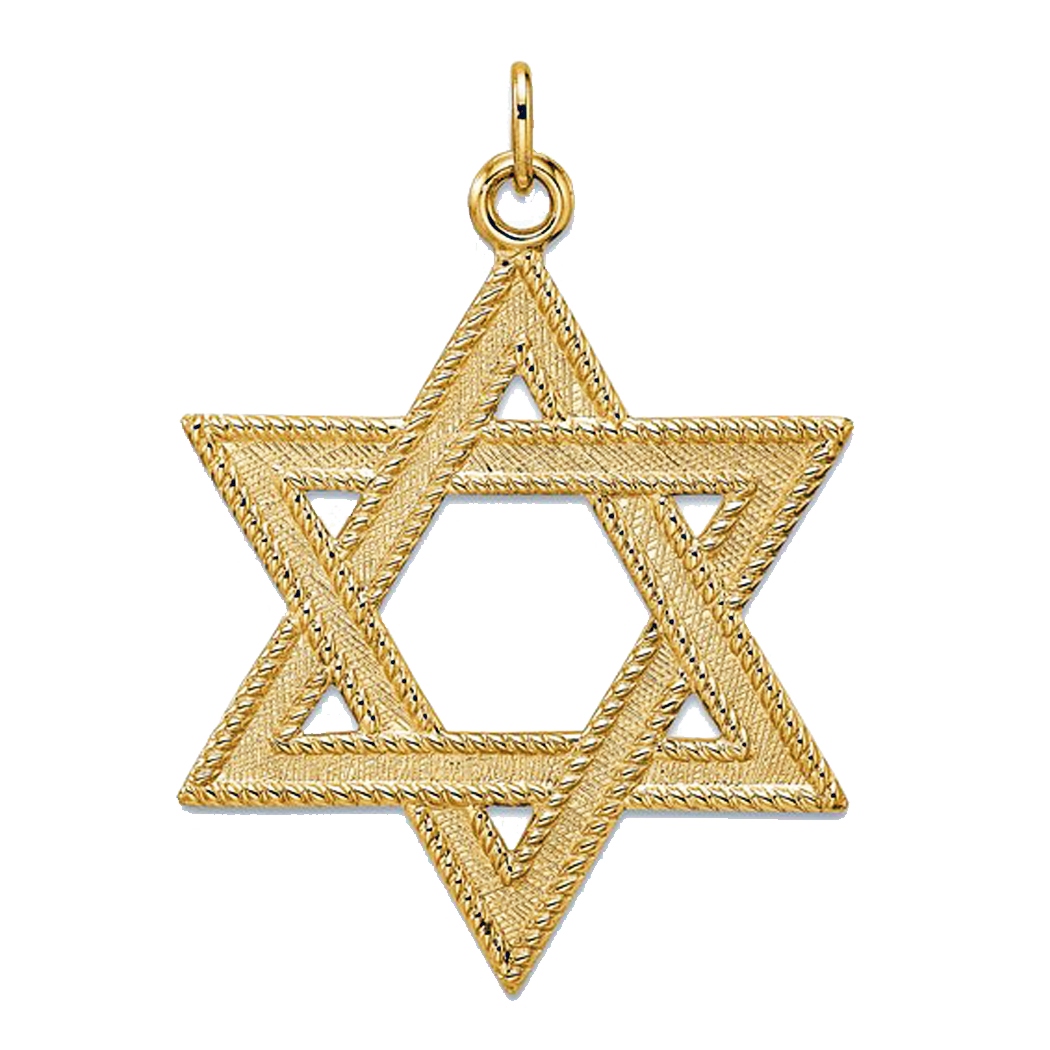 14K Yellow Gold Star Of David Pendant