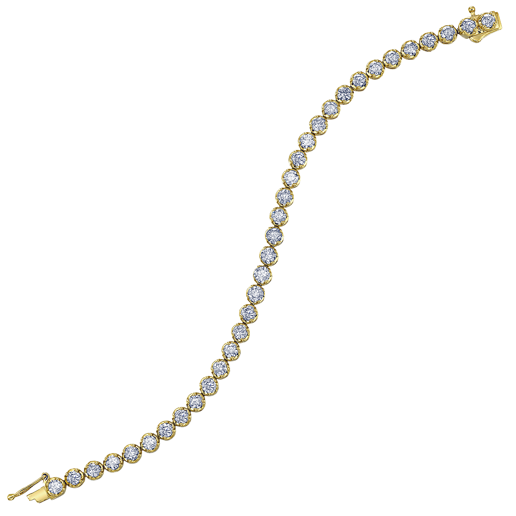 14K Yellow Gold Diamond Tennis Bracelet