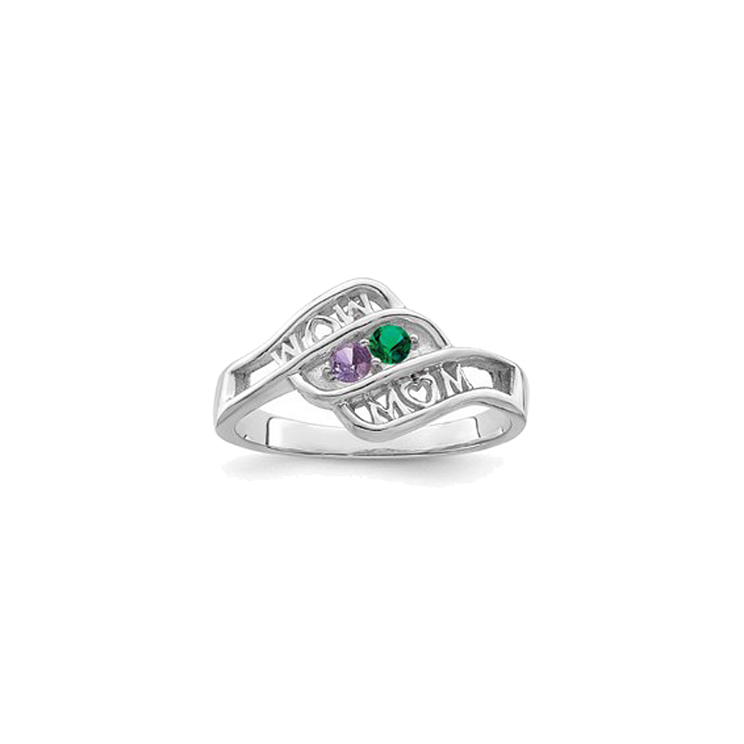 Sterling Silver "Mom" Ring Mounting