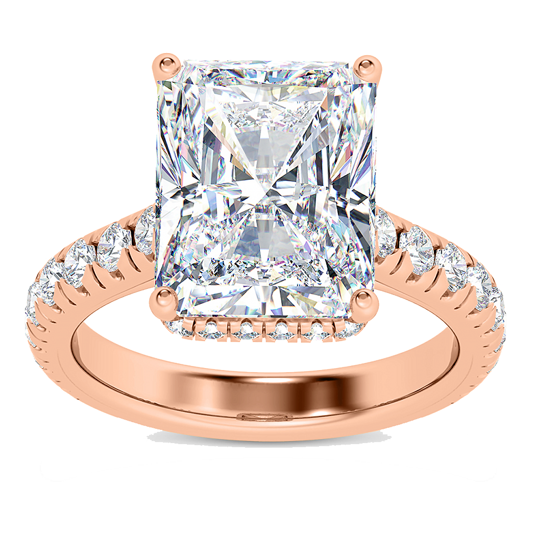 14K Rose Gold Diamond Semi Mount