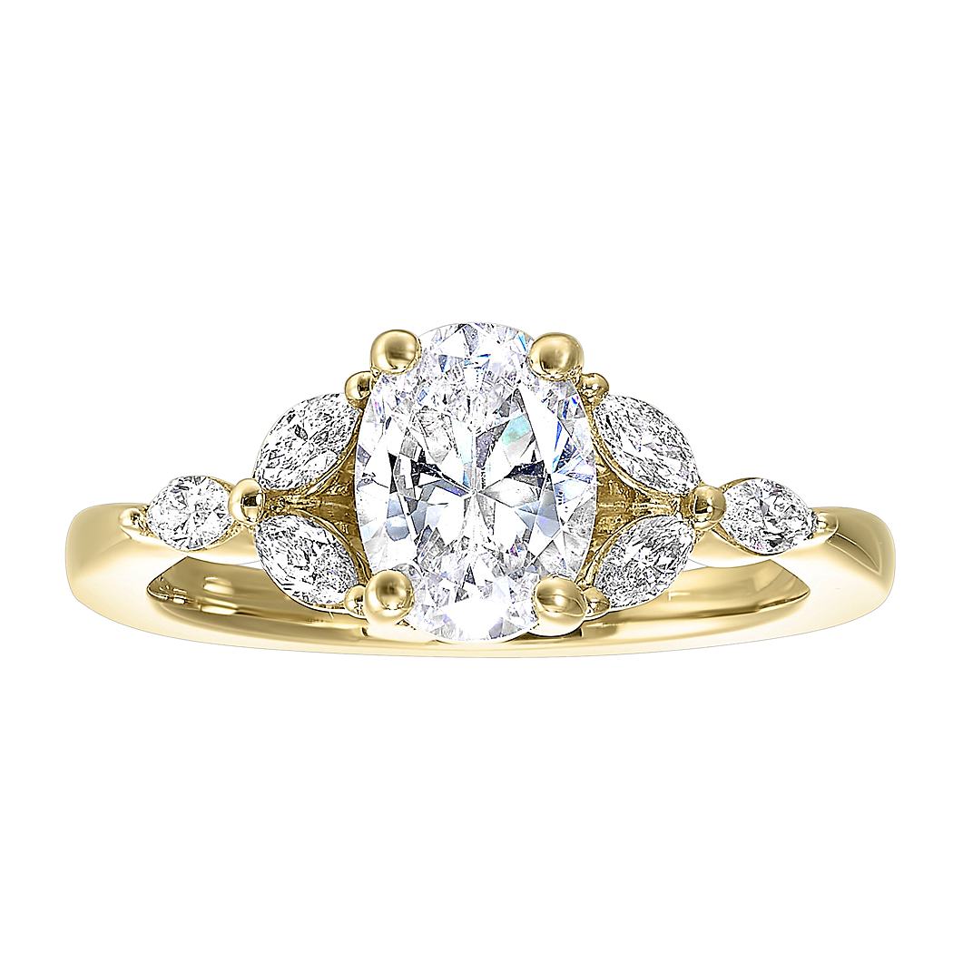 14K Yellow Gold Diamond Semi Mount Ring