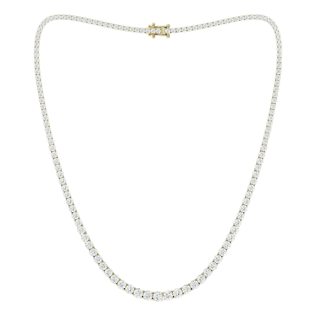 14K Yellow Gold Riviera Necklace with Lab Grown Diamonds