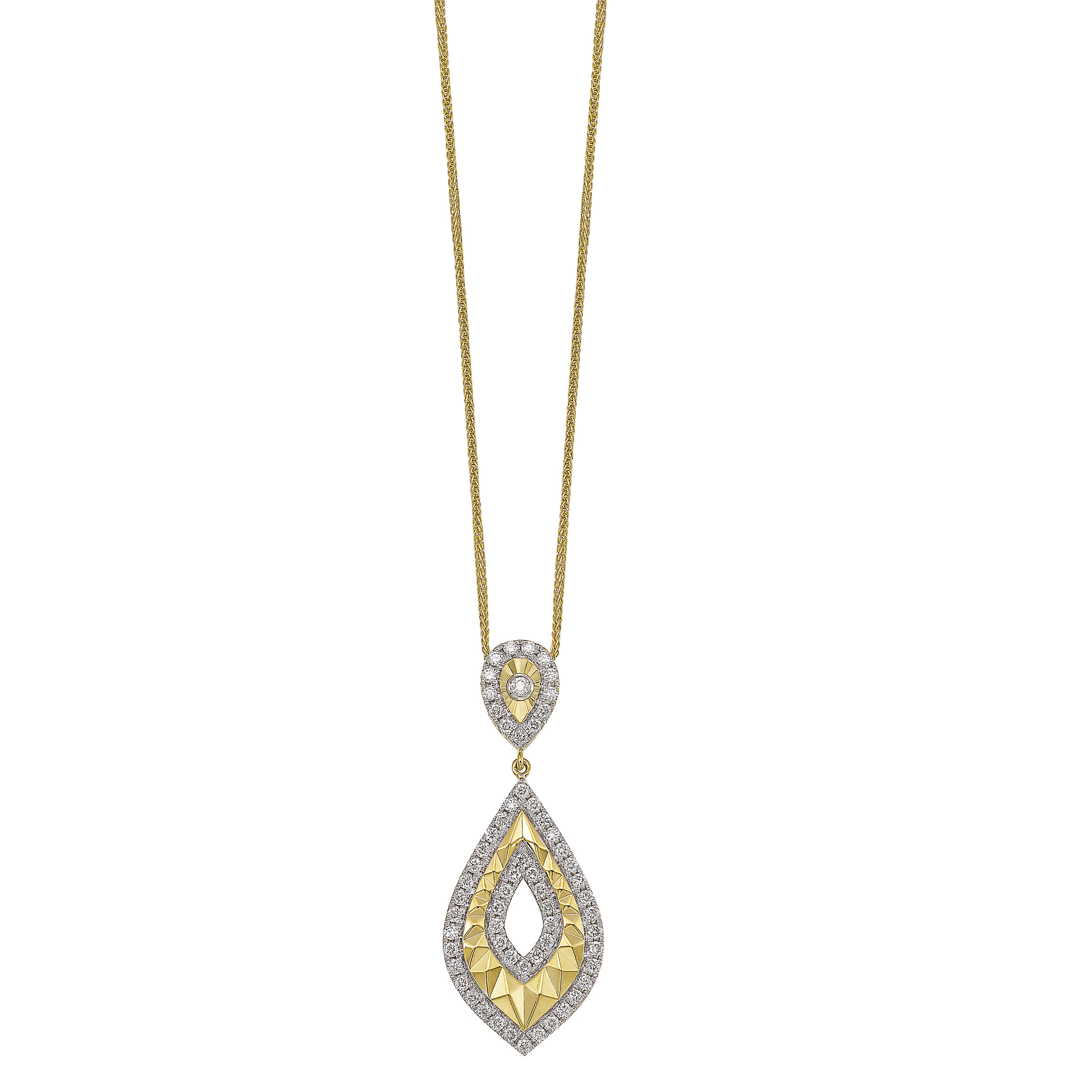 14K Yellow Gold Fashion Pendant with Diamonds