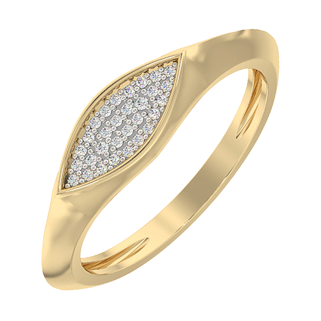 10K Yellow Gold Diamond Signet Ring