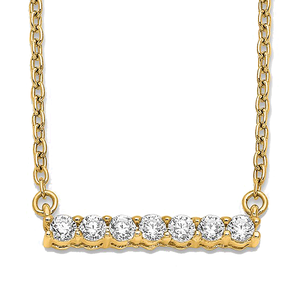 10K Yellow Gold Lab Grown Diamond Bar Necklace