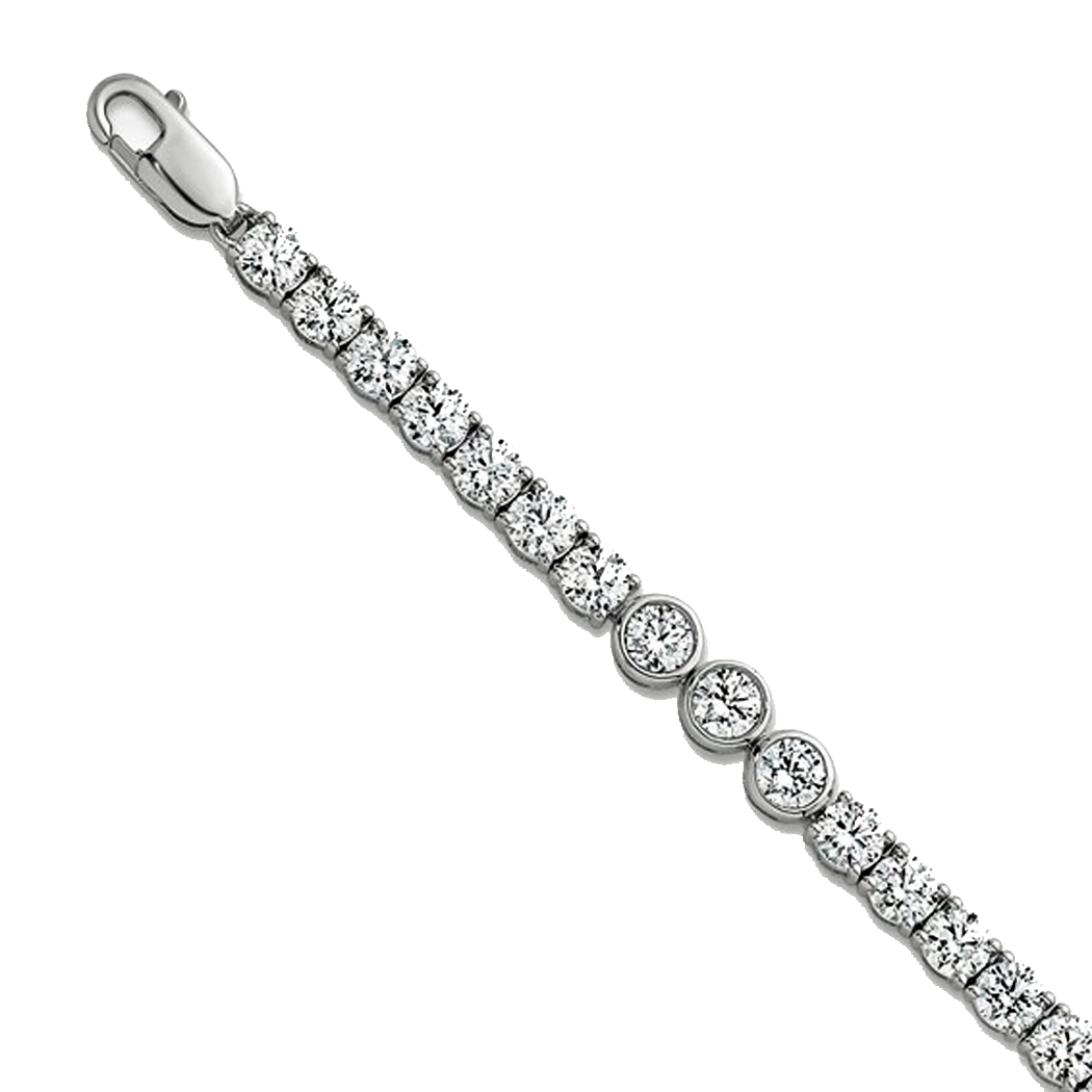 14K White Gold Lab Grown Diamond Bracelet