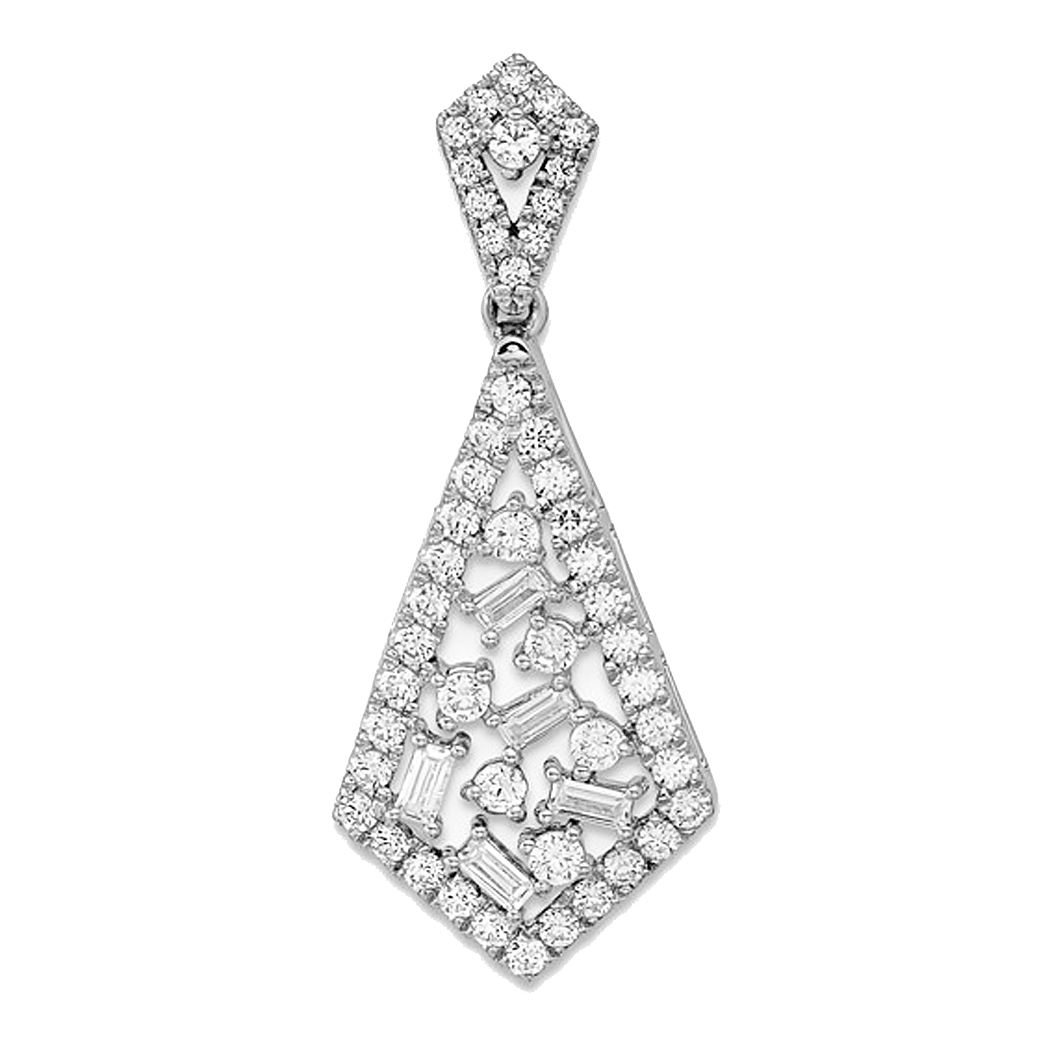 14K White Gold Diamond Pendant