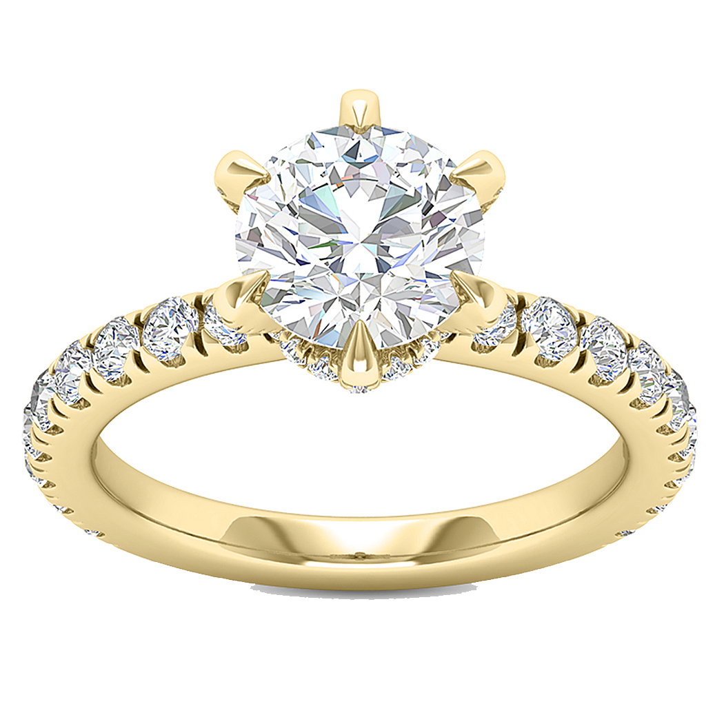 10K Yellow Gold Diamond Semi Mount