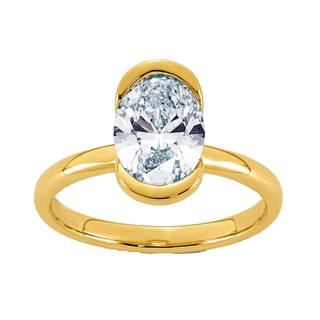 14K Yellow Gold Solitaire Ring with Lab Grown Diamond