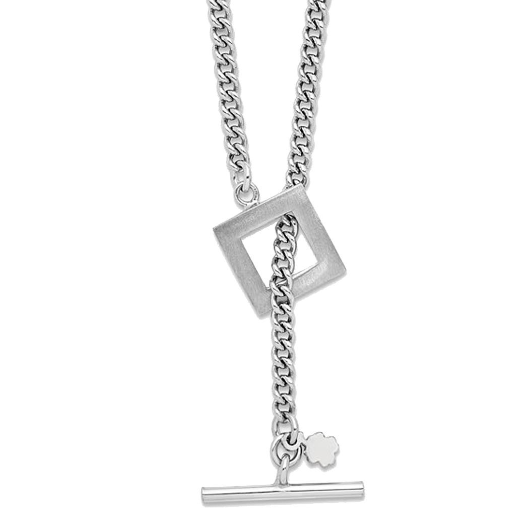 Sterling Silver Fancy Toggle Necklace
