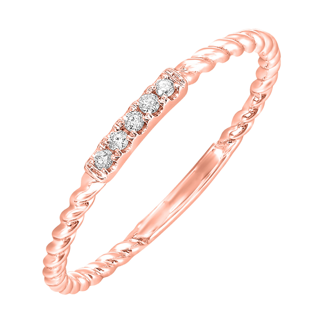 10K Rose Gold Diamond Band