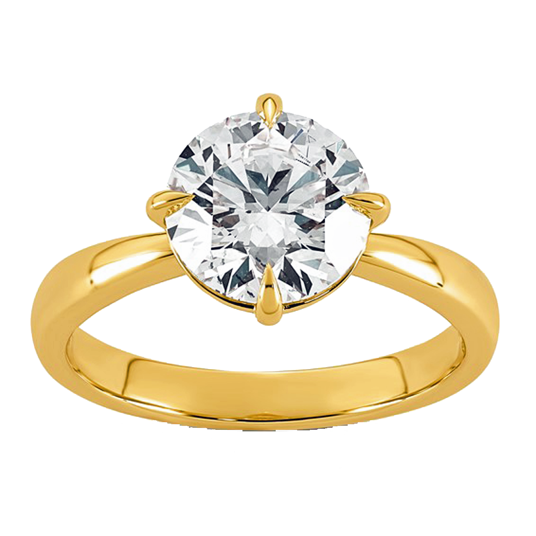 14K Yellow Gold Lab Grown Round Diamond Solitaire