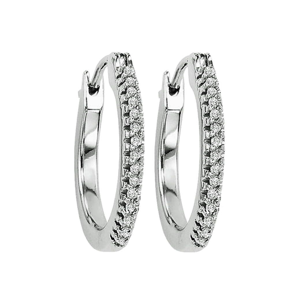 Sterling Silver Diamond Hoops
