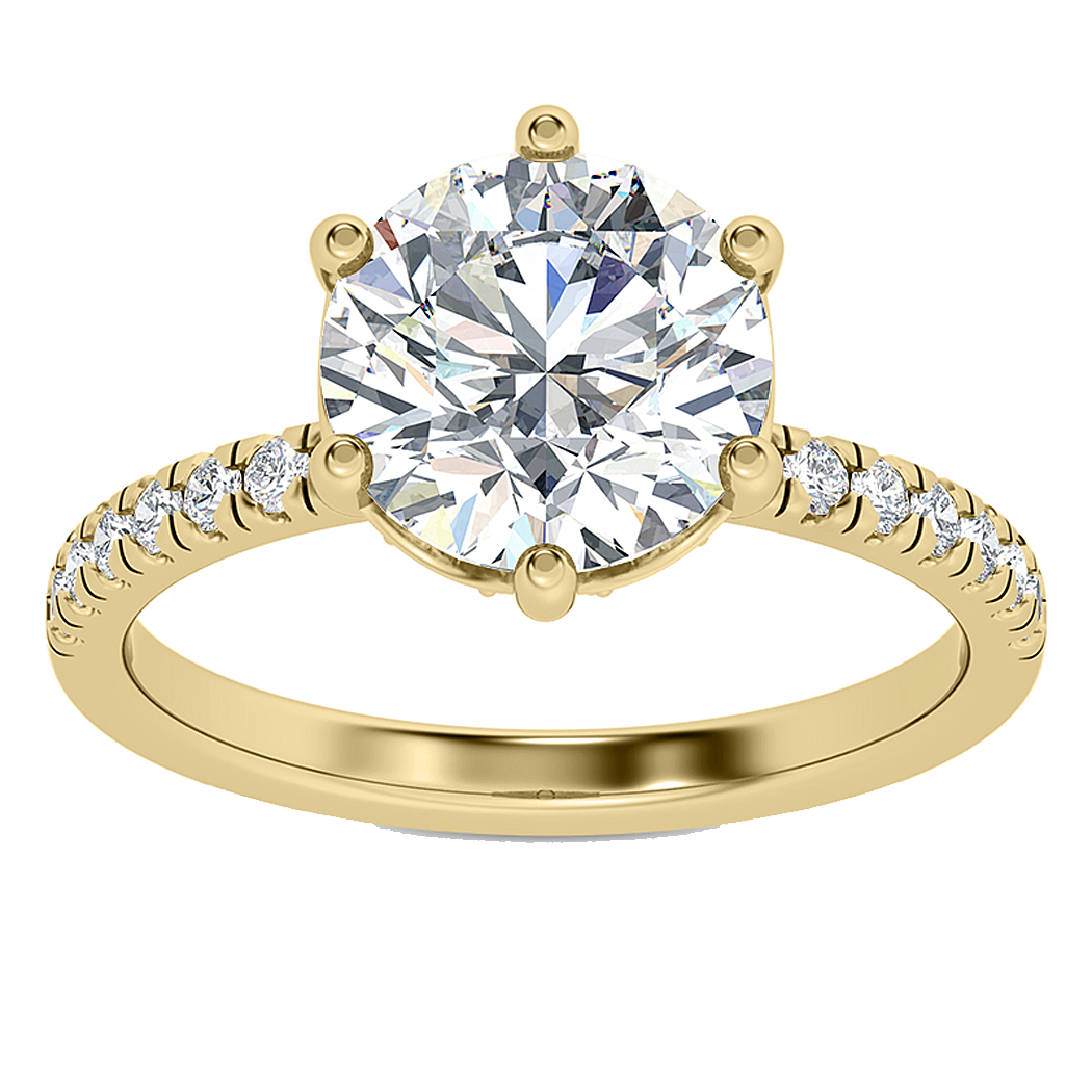 10K Yellow Gold Diamond Semi Mount