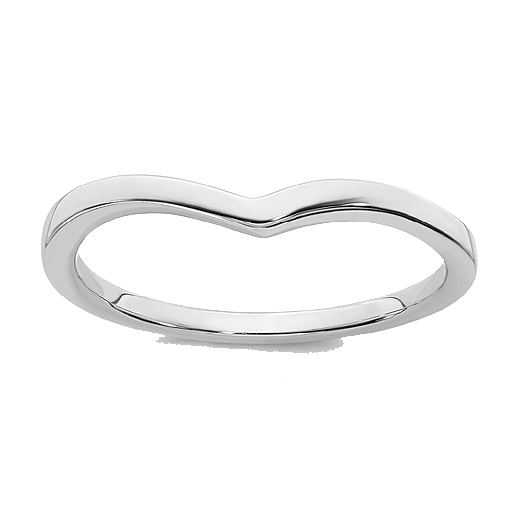10K White Gold Contour Band