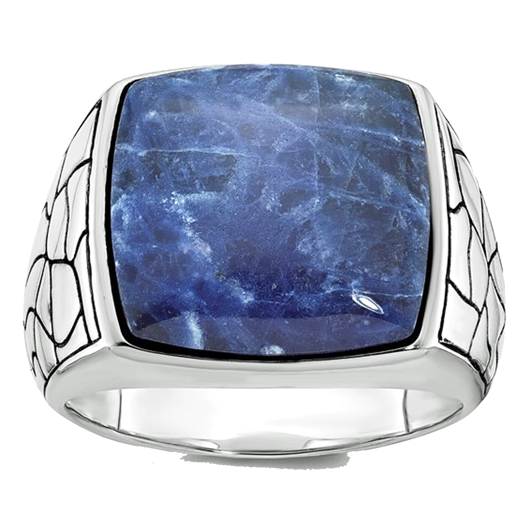14K White Gold Sodalite Ring