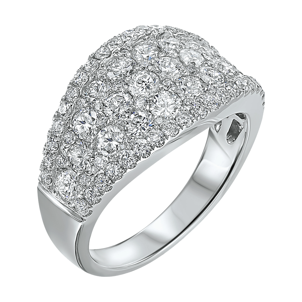 14K White Gold Diamond Pave Ring