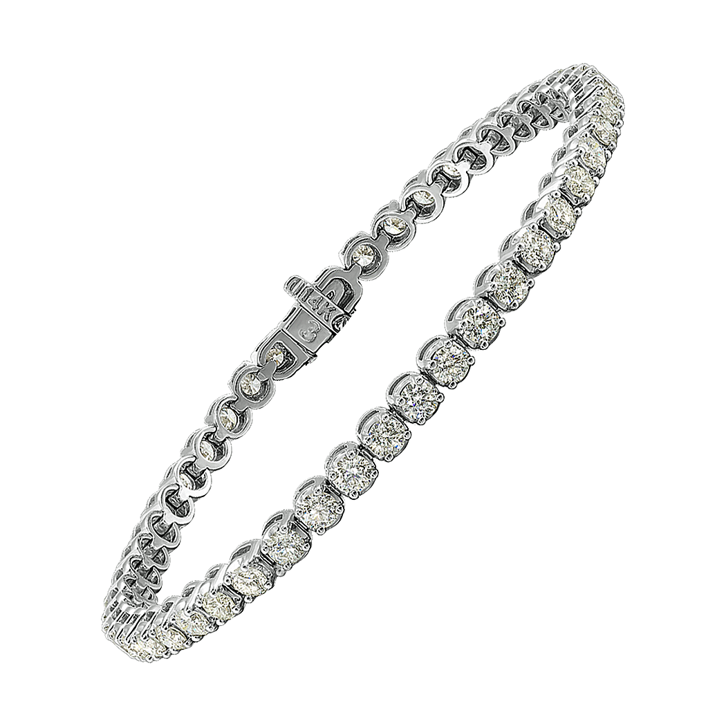 14K White Gold Diamond Tennis Necklace