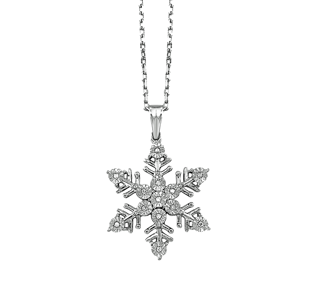 Sterling Silver Diamond Snowflake Pendant