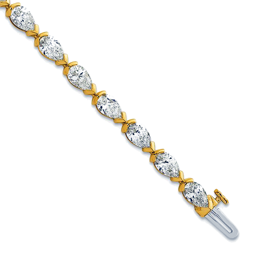 14K Yellow Gold Lab Grown Diamond Bracelet