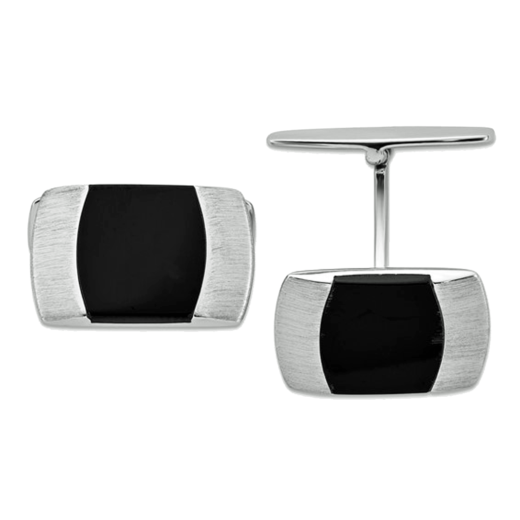 Sterling Silver and Black Resin Cuff Links