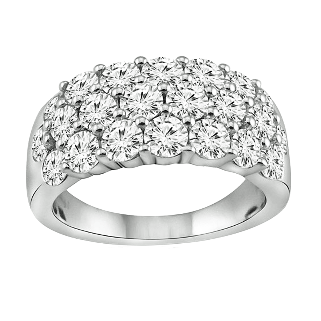 14K White Gold Diamond Band