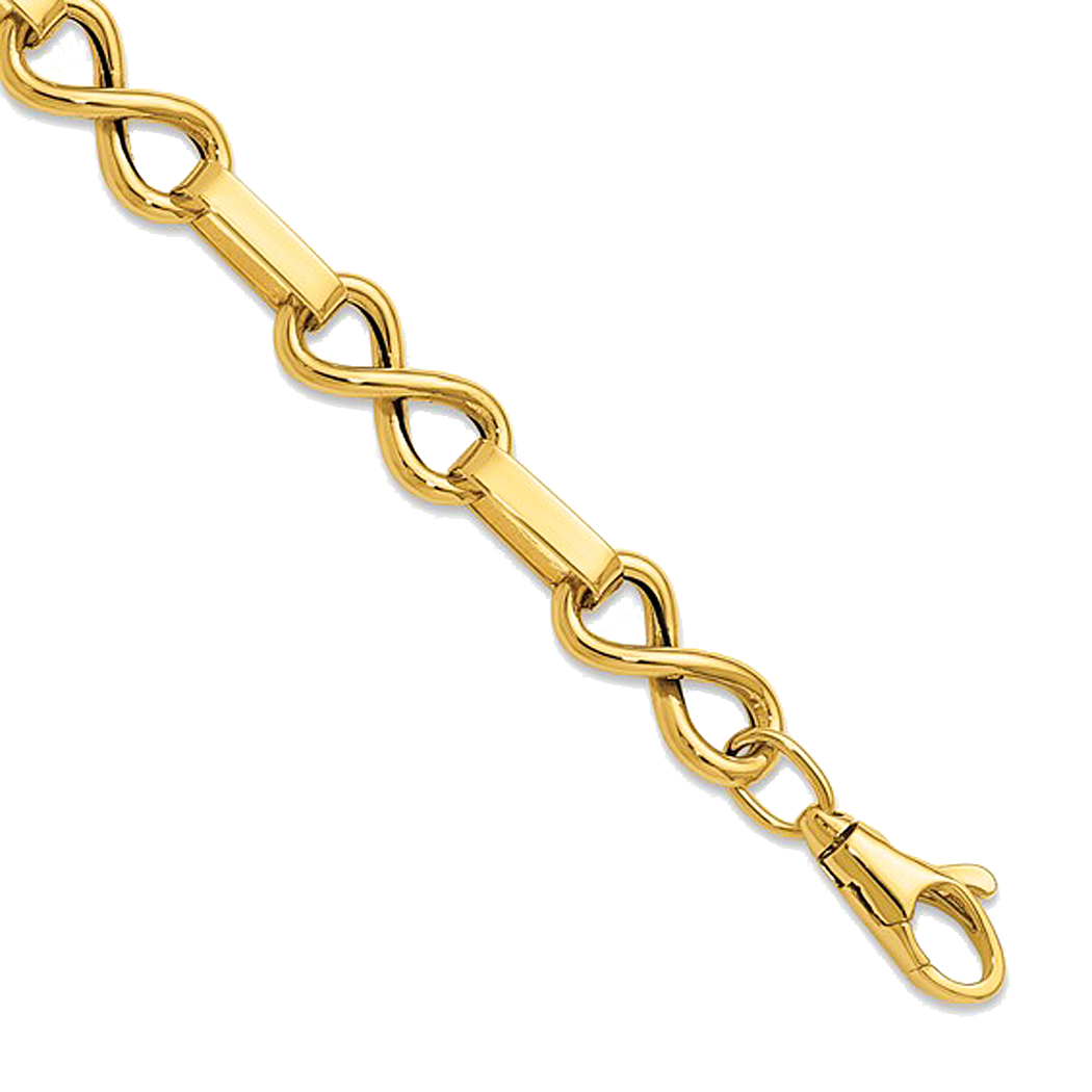 14K Yellow Gold Infinity Link Bracelet