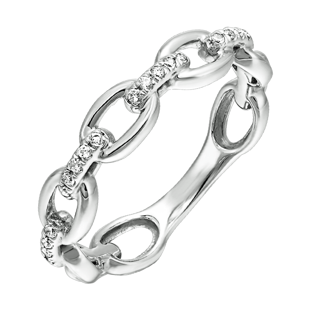 10K White Gold Diamond Band