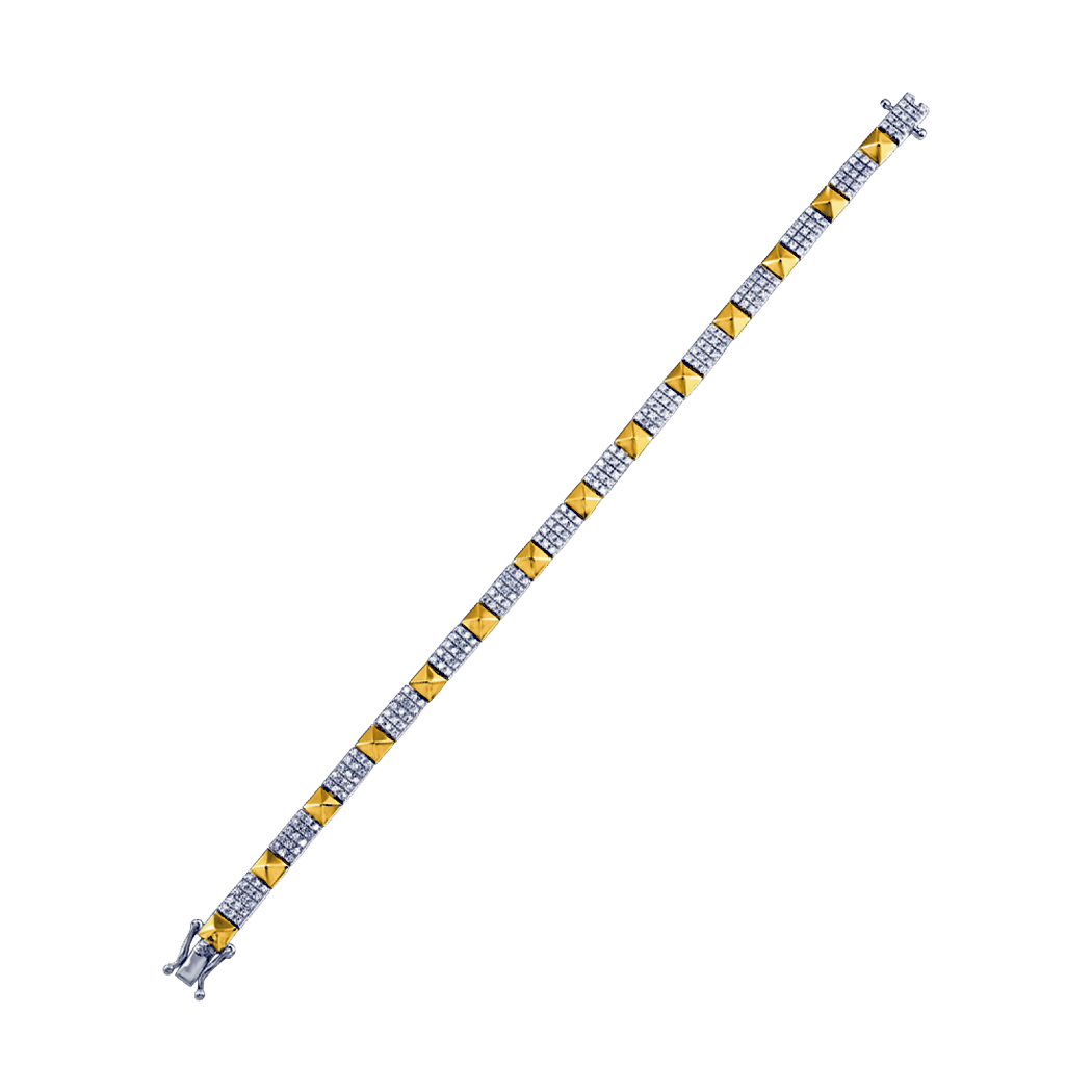 10K Two Tone Gold Diamond Bracelet